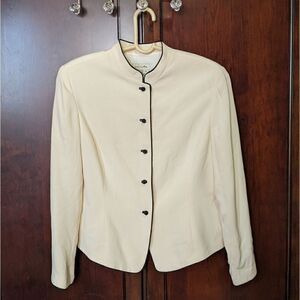 Ann Taylor 100% silk vintage top blazer off white color